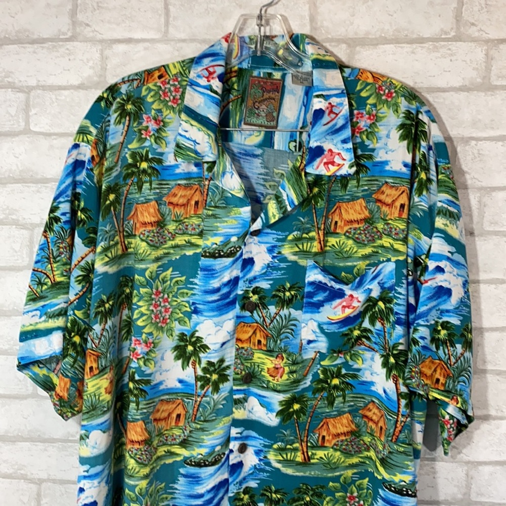 Pineapple Connection Tropical Button Down Shirt Xl - image 3